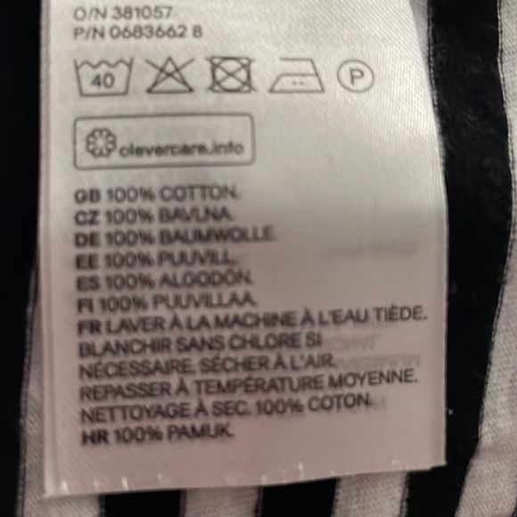 Divided H&M. Black & white cropped cotton shirt with mustard collar and sleeves. - Picture 5 of 6